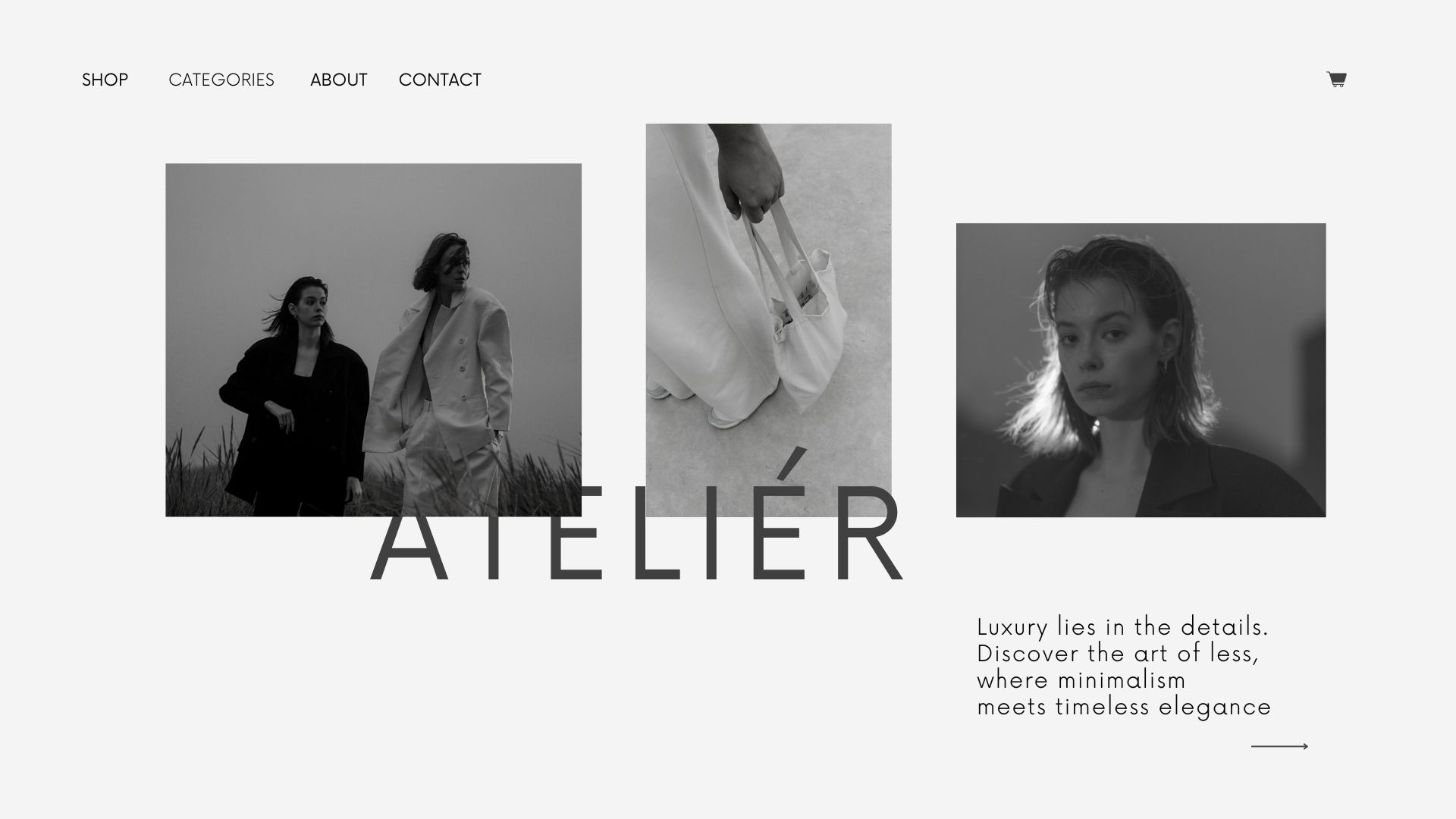 Screenshot of Homepage Fashion Luxury Brand Website